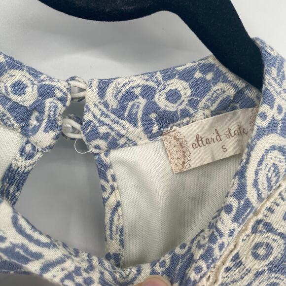 Altar’d State Women's Ivory & Blue Keyhole Tank Mini Swing Dress Size Small - Picture 2 of 8